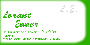 lorant emmer business card